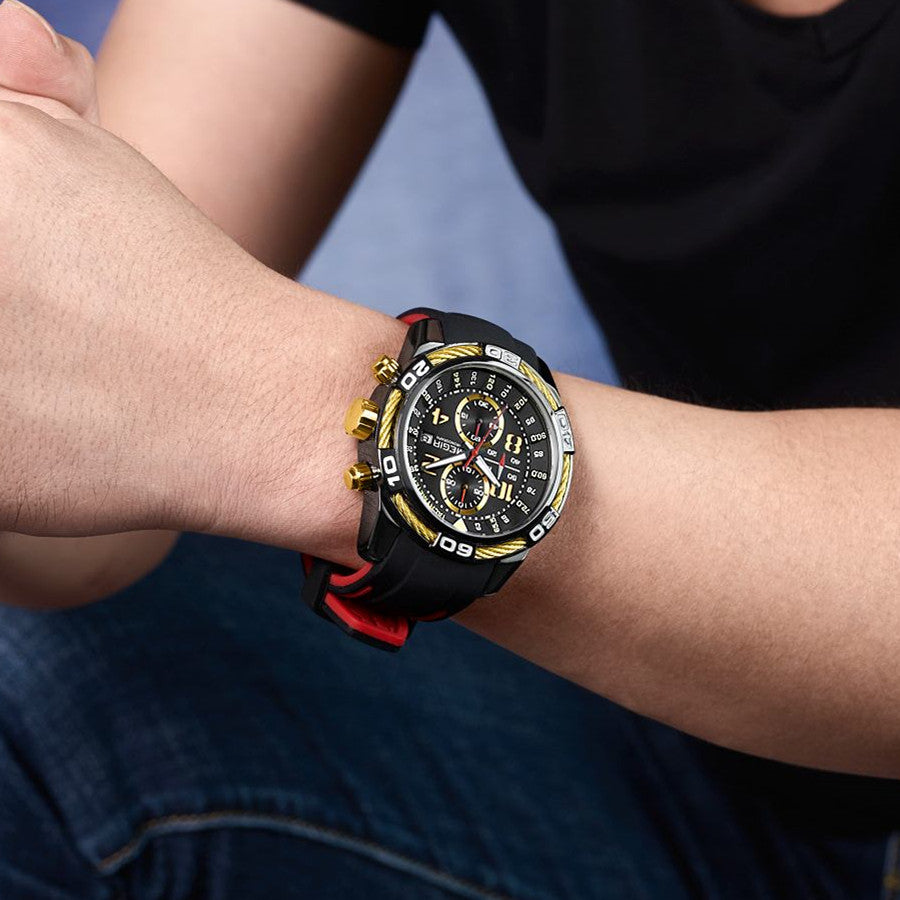 MEGIR Fashion Sports Watches for Men Luxury Quartz Casual Wristwatch Silicone Strap Man Chronograph Clock Relogio Masculino 2045