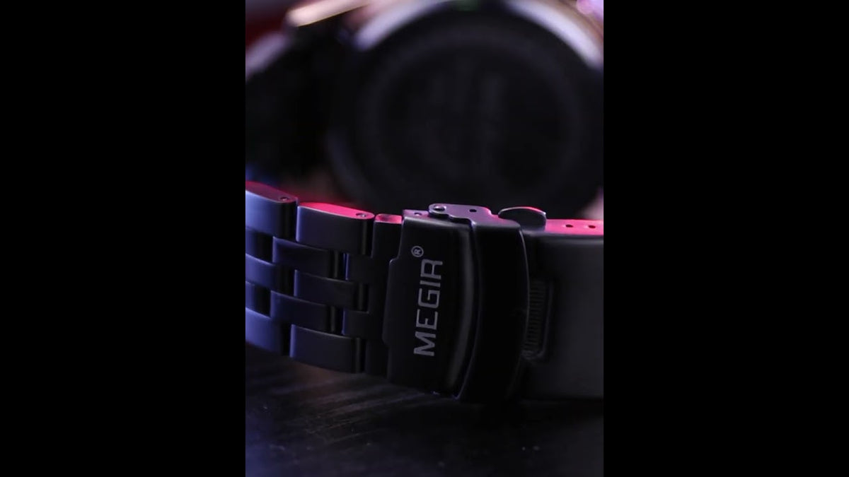 MEGIR Fashion Men Watches Luxury Business Wristwatch Stainless Steel Quartz Watch Calendar Luminous Man Clock Relogio Masculino 2154