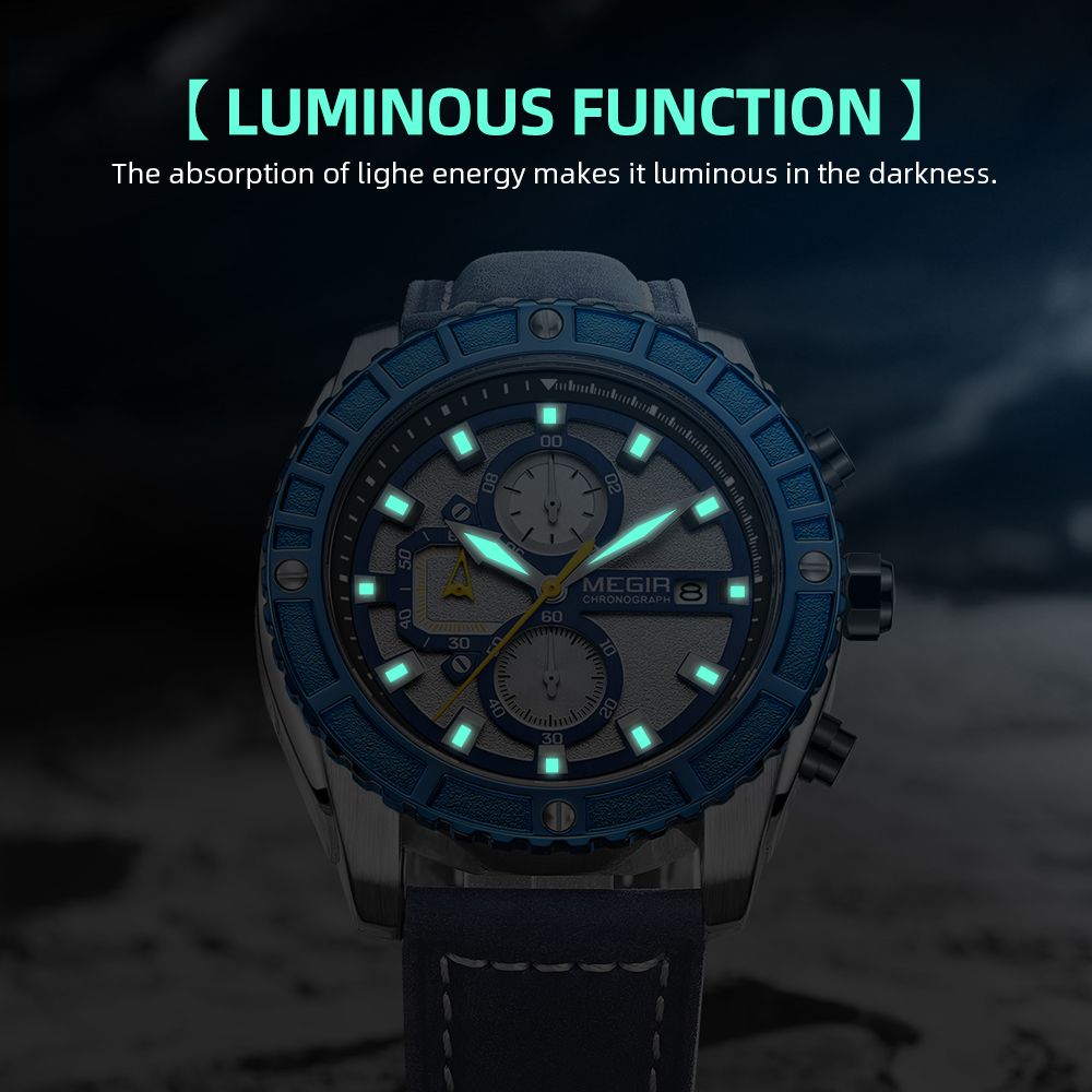 MEGIR Fashion Men's Sport Watches Waterproof Luminous Man Quartz Military Wristwatch Clock Gift for Men Relogio Masculino 2119