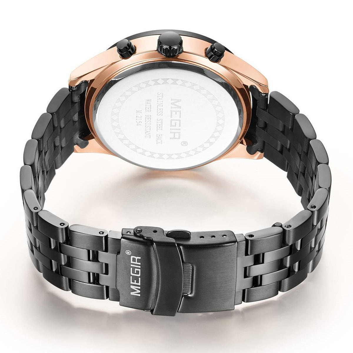 MEGIR Fashion Men Watches Luxury Business Wristwatch Stainless Steel Quartz Watch Calendar Luminous Man Clock Relogio Masculino 2154